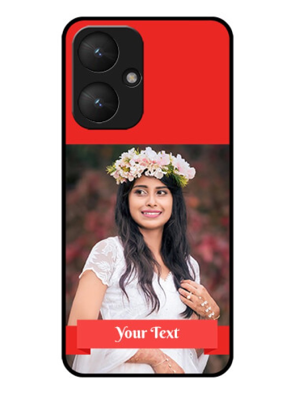 Custom Xiaomi Redmi 13C 5G Custom Glass Phone Case - Simple Red Color Design