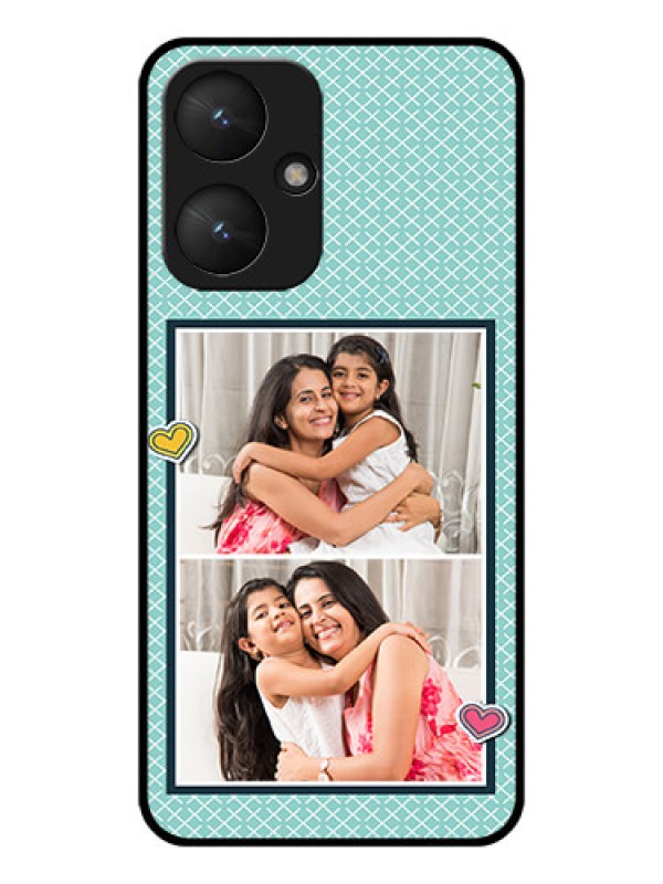 Custom Xiaomi Redmi 13C 5G Custom Glass Phone Case - 2 Image Holder With Pattern Design