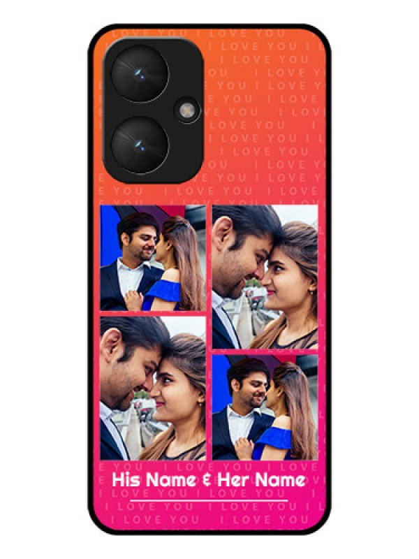 Custom Xiaomi Redmi 13C 5G Custom Glass Phone Case - I Love You Pink Design