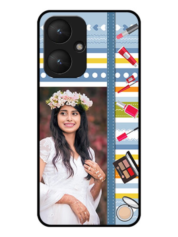 Custom Xiaomi Redmi 13C 5G Custom Glass Phone Case - Makeup Icons Design