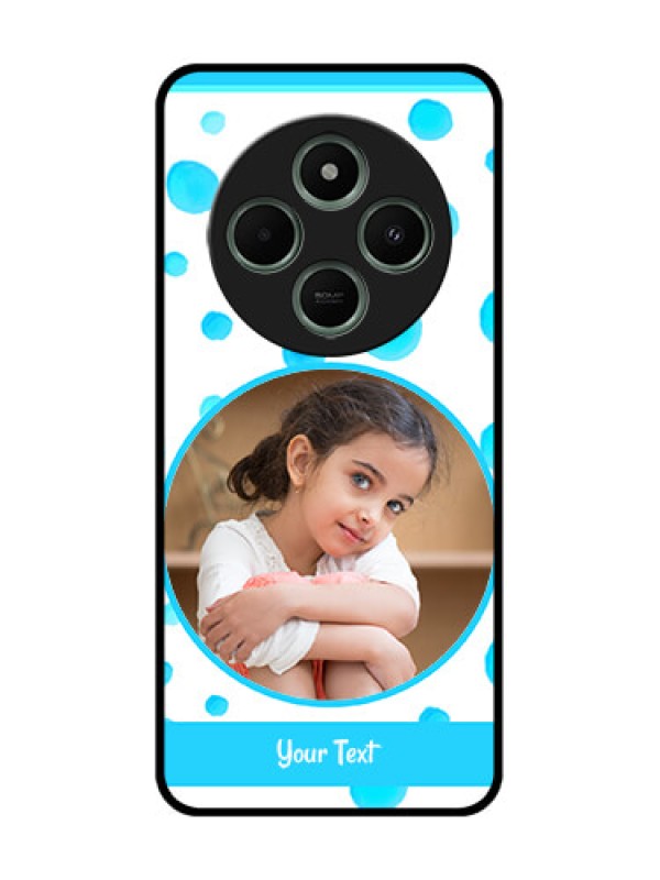 Custom Redmi 14c 5G Custom Glass Phone Case - Blue Bubbles Pattern Design