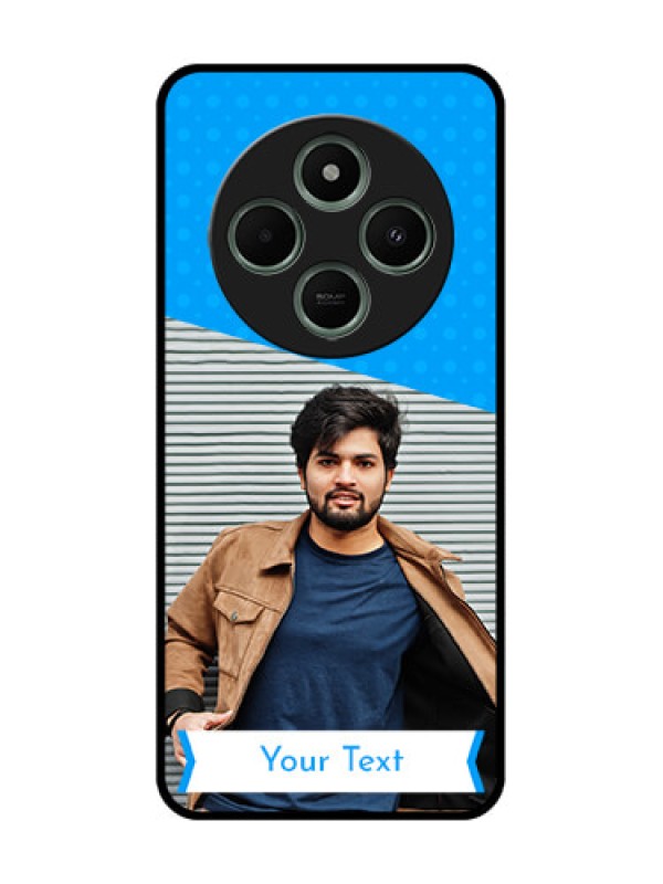 Custom Redmi 14c 5G Custom Glass Phone Case - Simple Blue Color Design