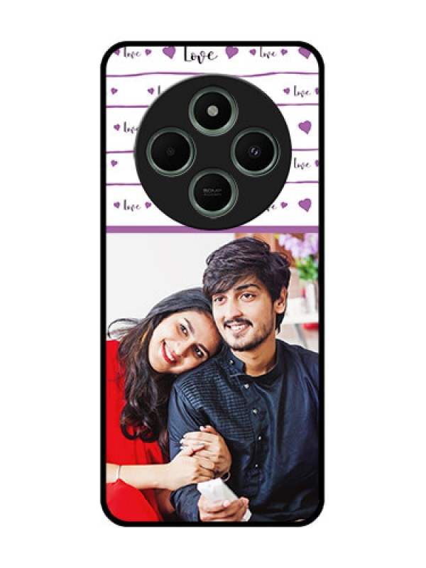 Custom Redmi 14c 5G Custom Glass Phone Case - Couples Heart Design