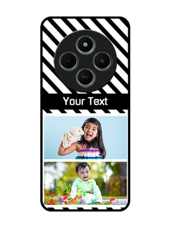 Custom Redmi 14c 5G Custom Glass Phone Case - Black And White Stripes Design