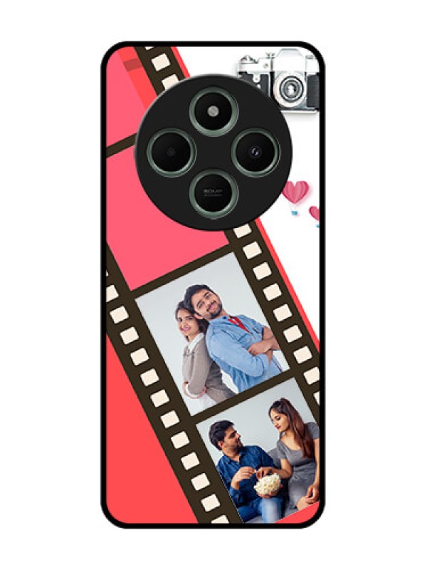 Custom Redmi 14c 5G Custom Glass Phone Case - 3 Image Holder With Film Reel