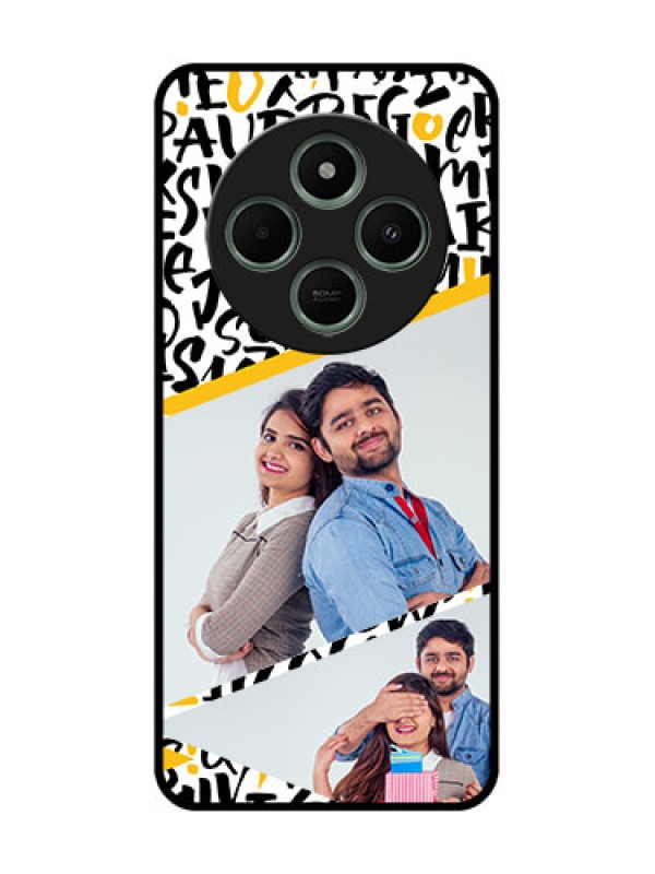 Custom Redmi 14c 5G Custom Glass Phone Case - Letters Pattern Design