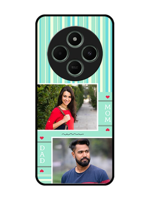 Custom Redmi 14c 5G Custom Glass Phone Case - Mom & Dad Pic Design