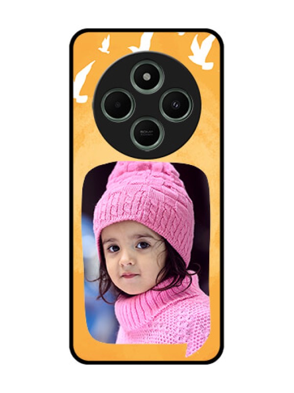Custom Redmi 14c 5G Custom Glass Phone Case - Water Color Design With Bird Icons