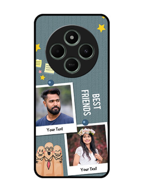 Custom Redmi 14c 5G Custom Glass Phone Case - Sticky Frames And Friendship Design