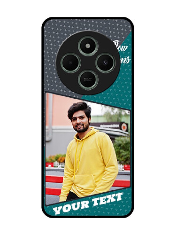 Custom Redmi 14c 5G Custom Glass Phone Case - Background Pattern Design With Quote