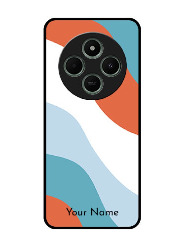 Custom Redmi 14c 5G Custom Glass Phone Case - Coloured Waves Design