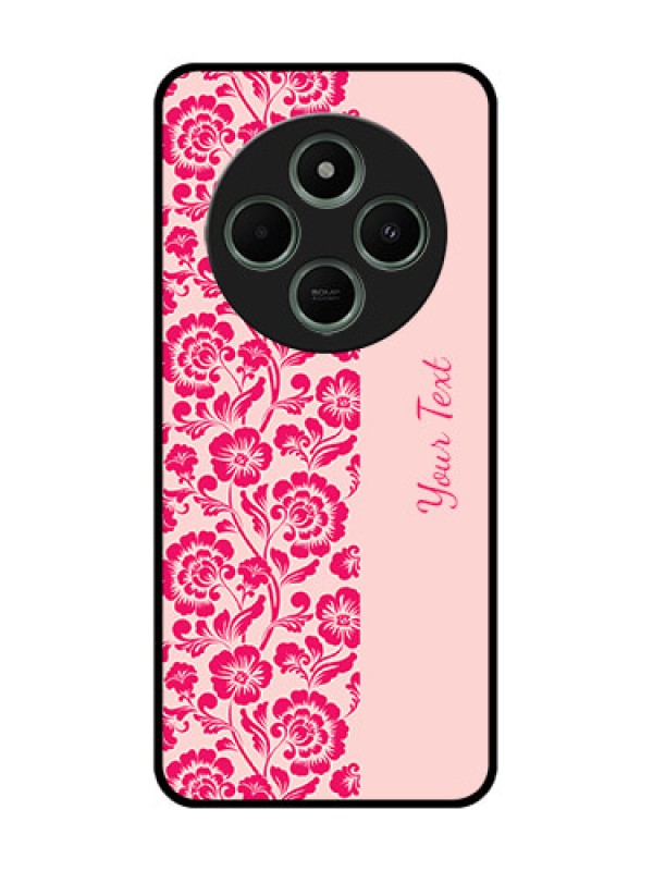 Custom Redmi 14c 5G Custom Glass Phone Case - Attractive Floral Pattern Design