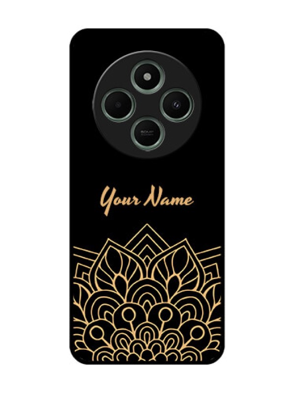 Custom Redmi 14c 5G Custom Glass Phone Case - Golden Mandala Design