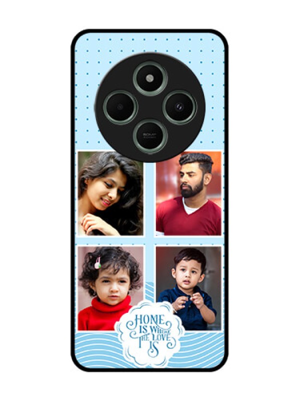 Custom Redmi 14c 5G Custom Glass Phone Case - Cute Love Quote With 4 Pic Upload Design