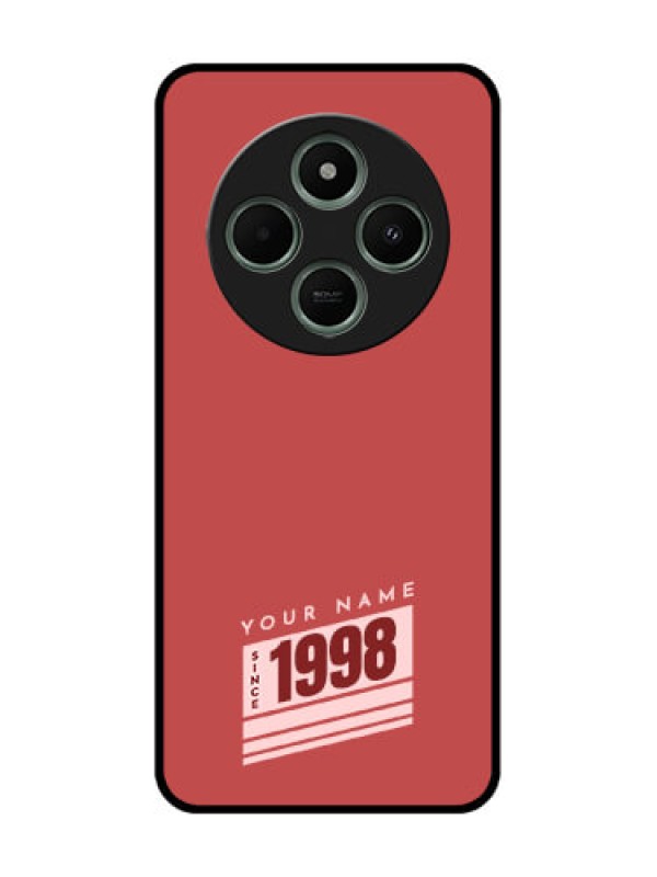 Custom Redmi 14c 5G Custom Glass Phone Case - Red Custom Year Of Birth Design