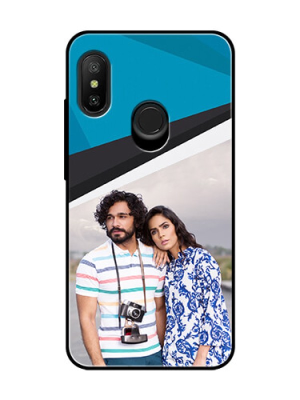 Custom Redmi 6 Pro Photo Printing on Glass Case  - Simple Pattern Photo Upload Design