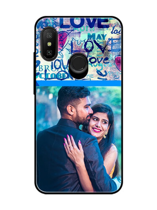 Custom Redmi 6 Pro Custom Glass Mobile Case  - Colorful Love Design