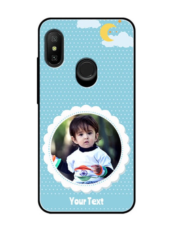 Custom Redmi 6 Pro Personalised Glass Phone Case  - Violet Pattern Design