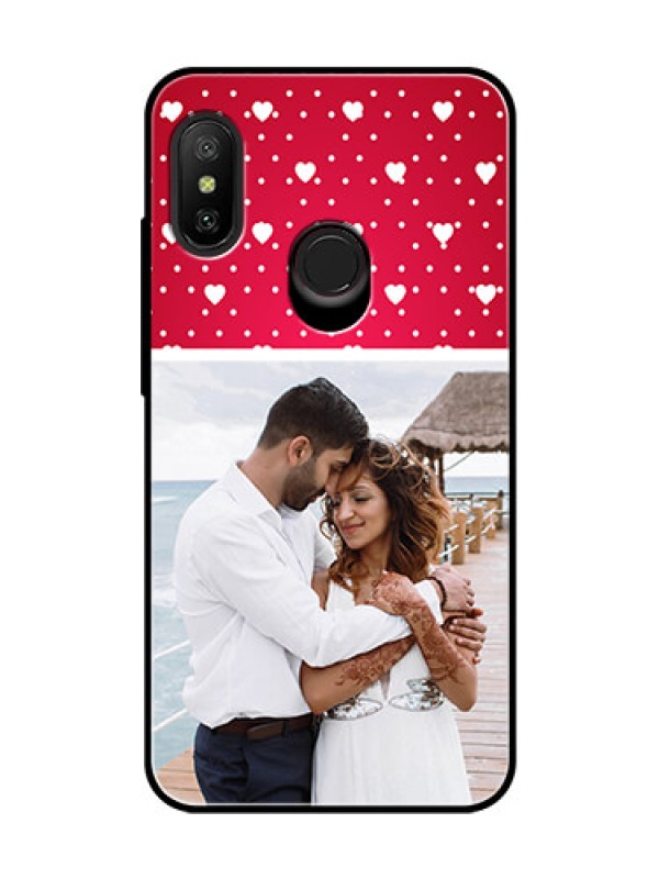Custom Redmi 6 Pro Photo Printing on Glass Case  - Hearts Mobile Case Design