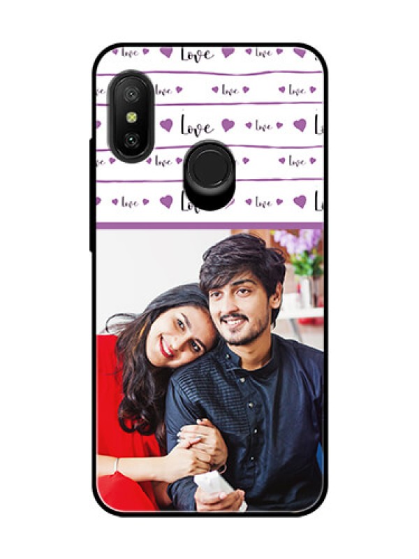 Custom Redmi 6 Pro Custom Glass Mobile Case  - Couples Heart Design