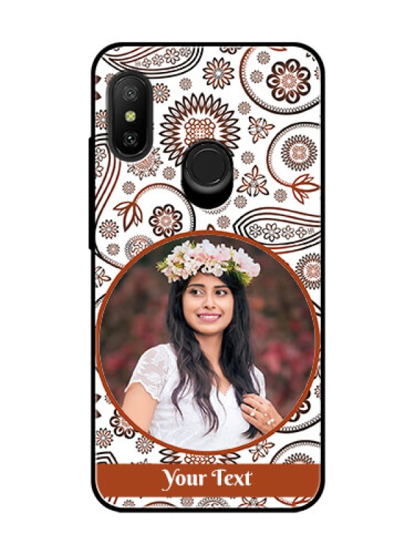 Custom Redmi 6 Pro Custom Glass Mobile Case  - Abstract Floral Design 