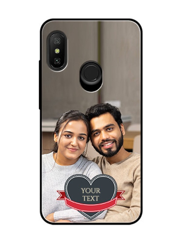 Custom Redmi 6 Pro Custom Glass Phone Case  - Just Married Couple Design