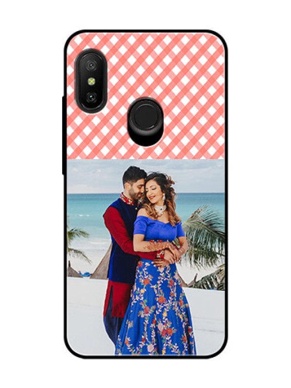Custom Redmi 6 Pro Personalized Glass Phone Case  - Pink Pattern Design