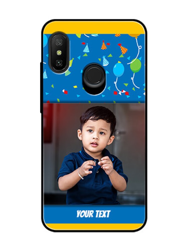 Custom Redmi 6 Pro Custom Glass Mobile Case  - Birthday Wishes Design