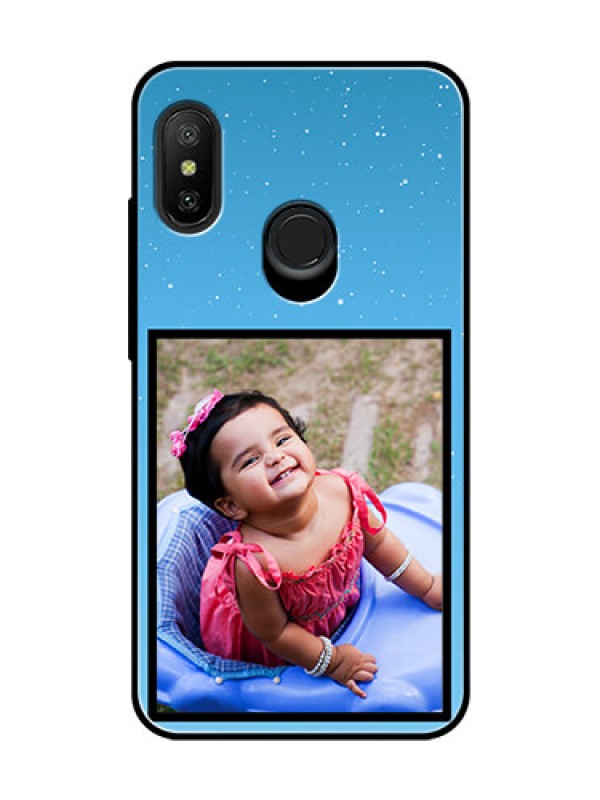 Custom Redmi 6 Pro Custom Glass Mobile Case  - Wave Pattern Colorful Design