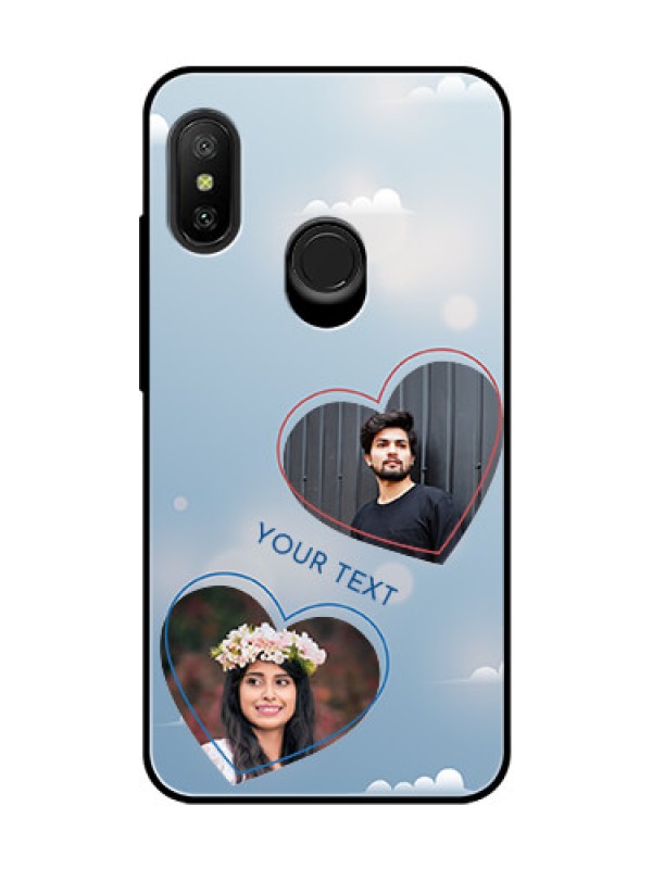 Custom Redmi 6 Pro Custom Glass Mobile Case  - Blue Color Couple Design 