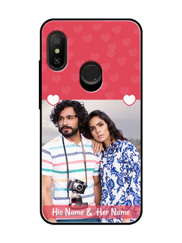 Custom Redmi 6 Pro Photo Printing on Glass Case  - Simple Love Design