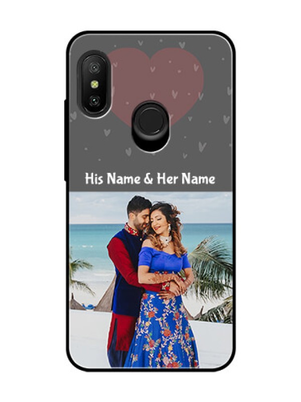 Custom Redmi 6 Pro Custom Glass Mobile Case  - Buy Love Design with Photo Online
