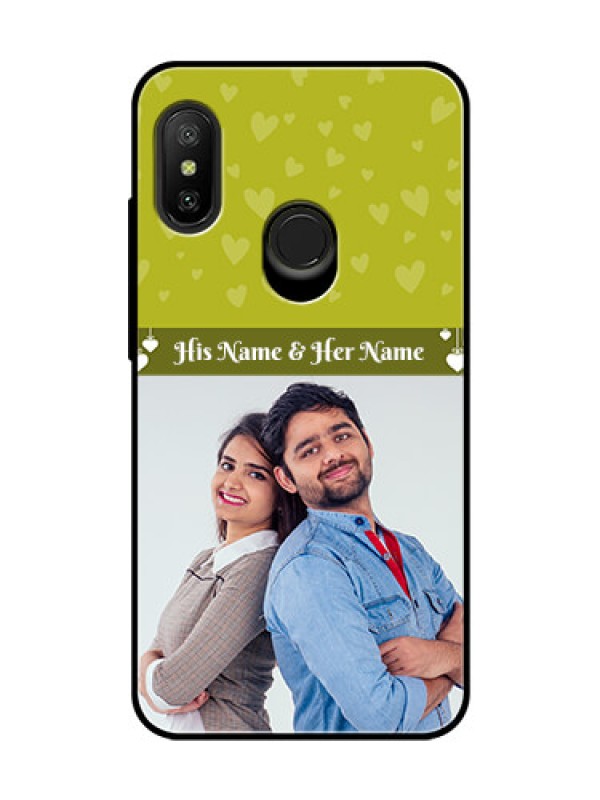 Custom Redmi 6 Pro Custom Glass Phone Case  - You & Me Heart Design