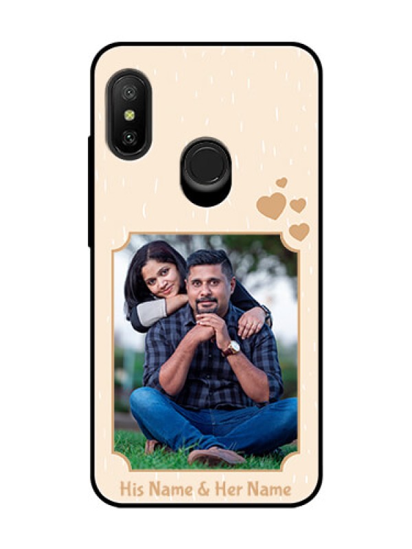 Custom Redmi 6 Pro Custom Glass Phone Case  - with confetti love design 