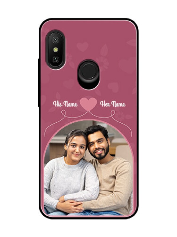 Custom Redmi 6 Pro Photo Printing on Glass Case  - Love Floral Design