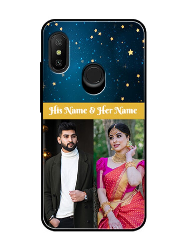 Custom Redmi 6 Pro Custom Glass Phone Case  - Galaxy Stars Backdrop Design