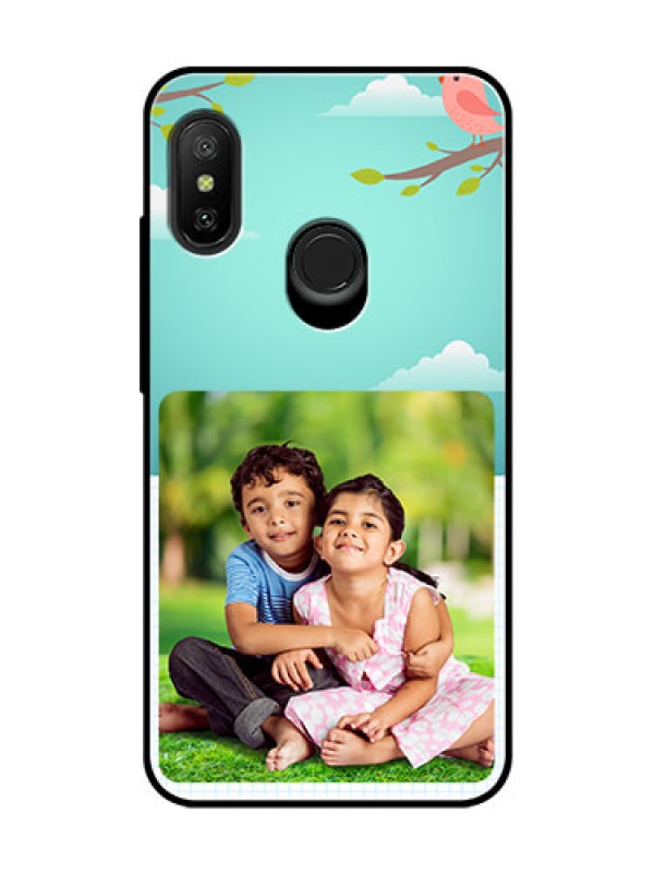 Custom Redmi 6 Pro Photo Printing on Glass Case  - Doodle love Design