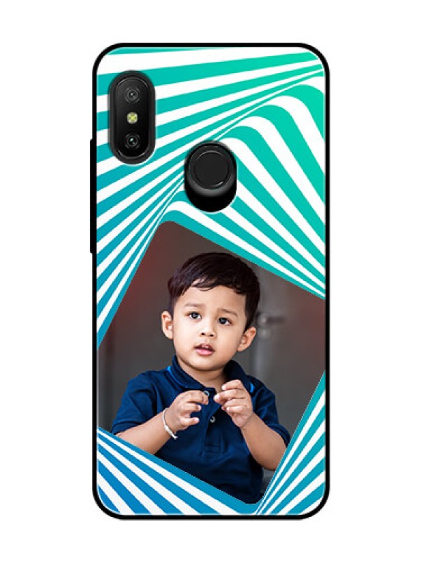 Custom Redmi 6 Pro Personalized Glass Phone Case  - Abstract Spiral Design