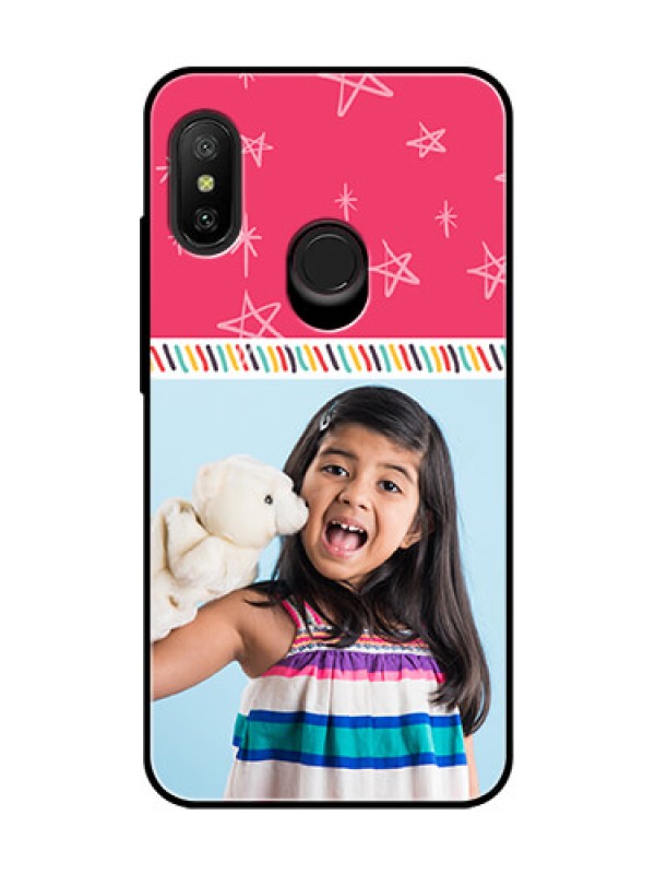 Custom Redmi 6 Pro Personalized Glass Phone Case  - Line art design