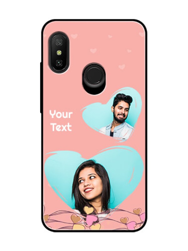 Custom Redmi 6 Pro Custom Glass Mobile Case  - Love Doodle Design