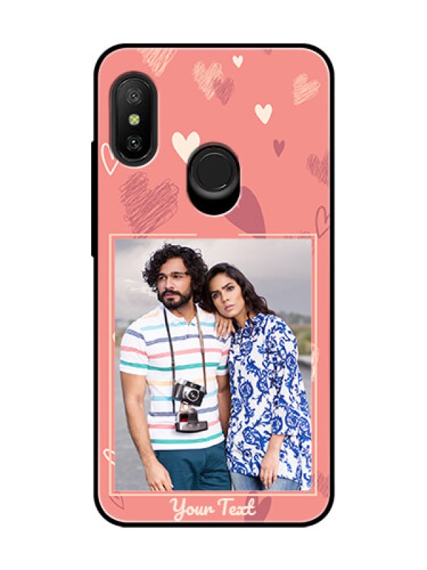 Custom Redmi 6 Pro Custom Glass Phone Case  - Love doodle art Design