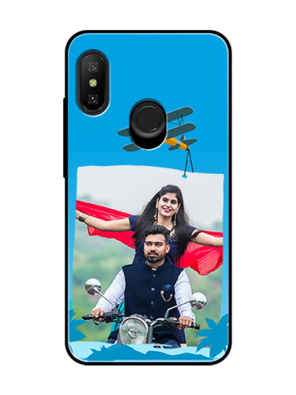 Custom Redmi 6 Pro Custom Glass Mobile Case  - Traveller Design 