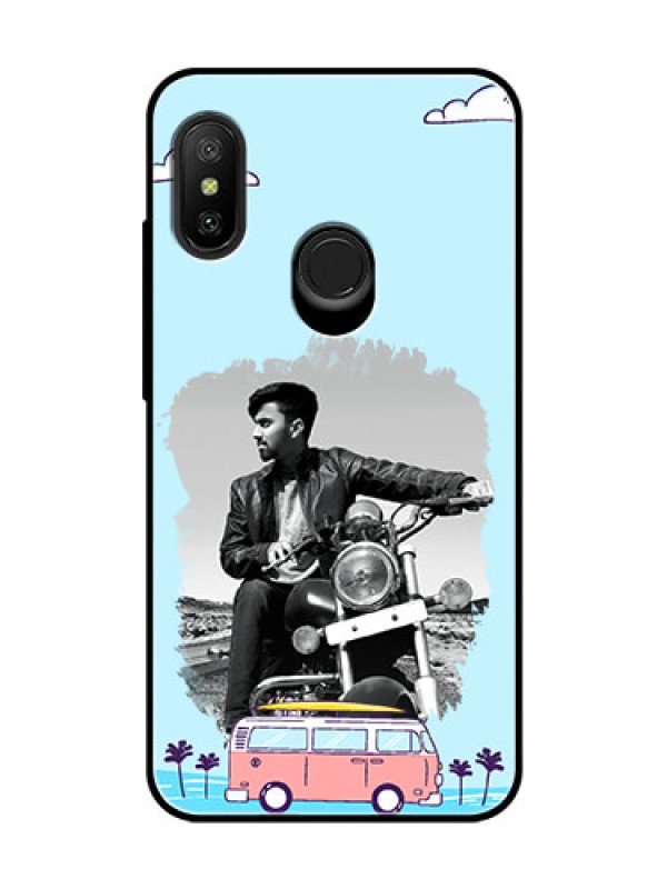 Custom Redmi 6 Pro Photo Printing on Glass Case  - Travel & Adventure Design