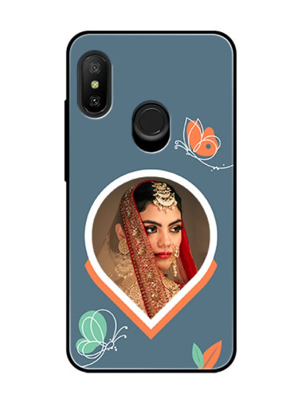 Custom Xiaomi Redmi 6 Pro Custom Glass Mobile Case - Droplet Butterflies Design
