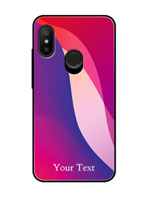 Custom Xiaomi Redmi 6 Pro Personalized Glass Phone Case - Digital abstract Overlap Design