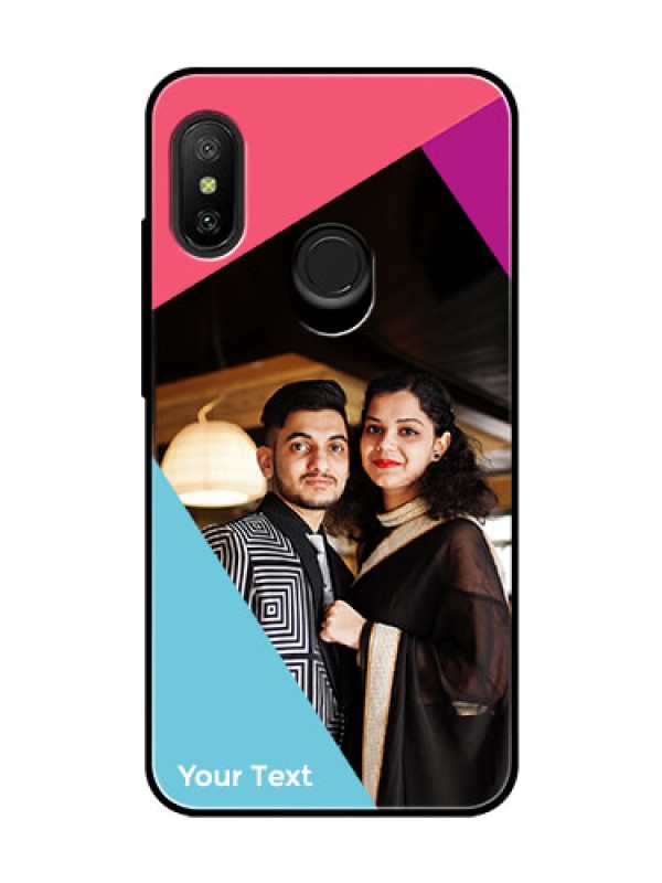 Custom Xiaomi Redmi 6 Pro Custom Glass Mobile Case - Stacked Triple colour Design