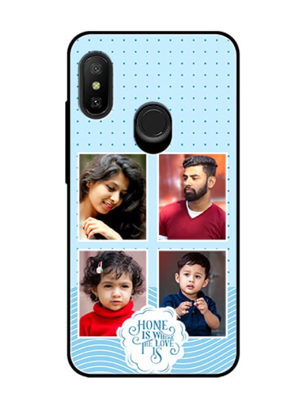 Custom Xiaomi Redmi 6 Pro Custom Glass Phone Case - Cute love quote with 4 pic upload Design