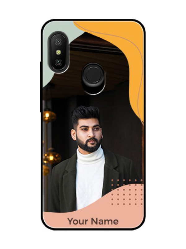 Custom Xiaomi Redmi 6 Pro Personalized Glass Phone Case - Tri-coloured overlay design
