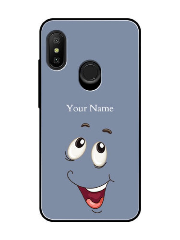Custom Xiaomi Redmi 6 Pro Photo Printing on Glass Case - Laughing Cartoon Face Design