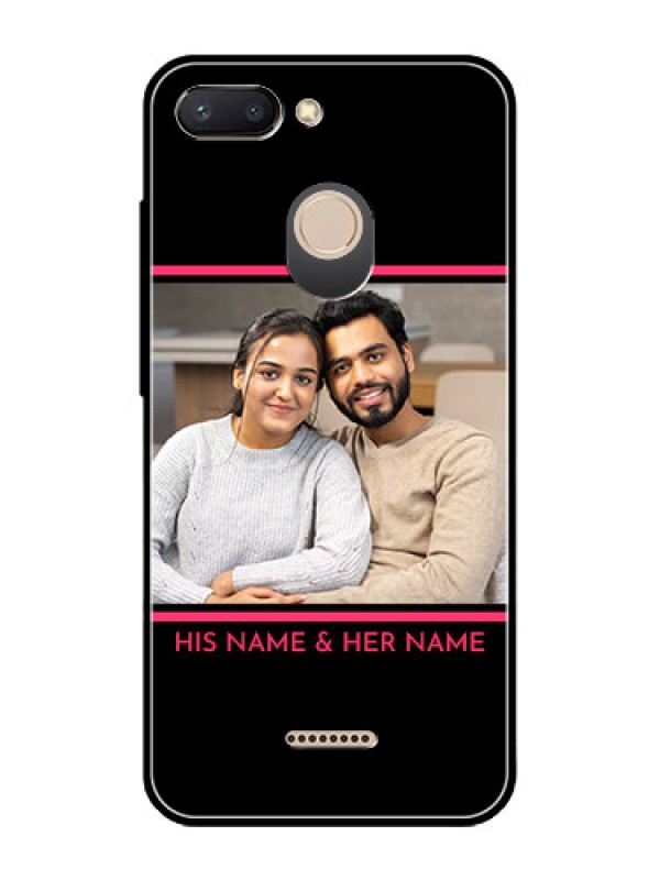 Custom Redmi 6 Custom Glass Mobile Case  - with Add Text Design